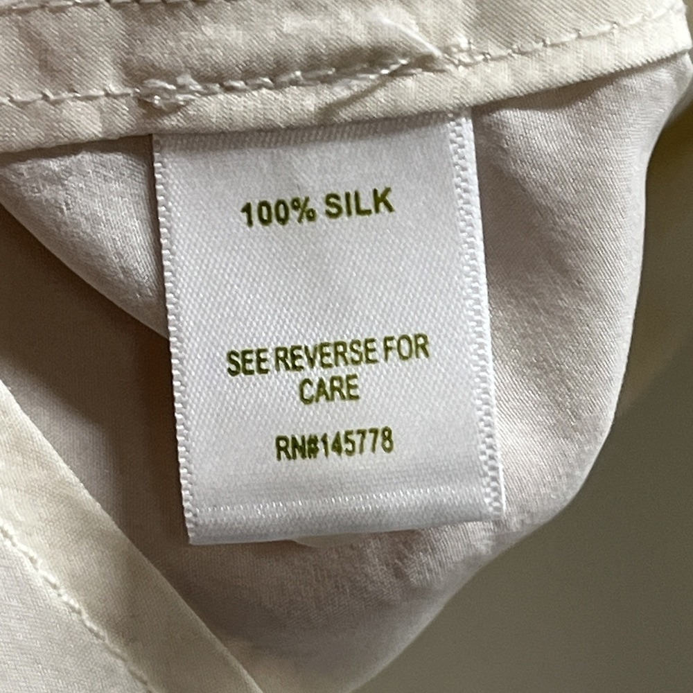 Garnet Hill Top Ivory Silk Blouse V Neck Size 18 Quiet Luxury Capsule‎ Office - Picture 4 of 13